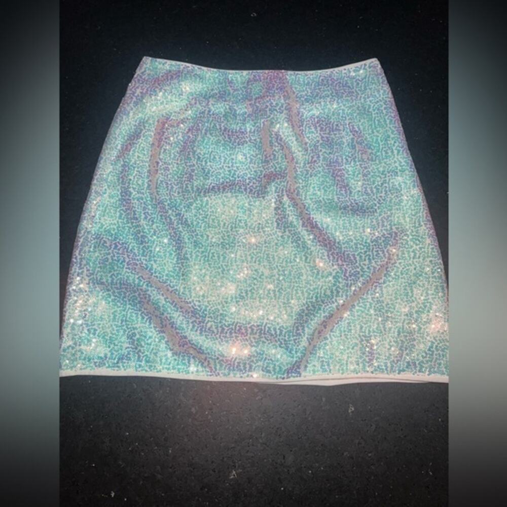 NEW UNIQUE21 Iridescent sequins Mini skirt SZ L